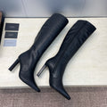 YSL Lily Long Boots 105mm Black Cowhide 551934