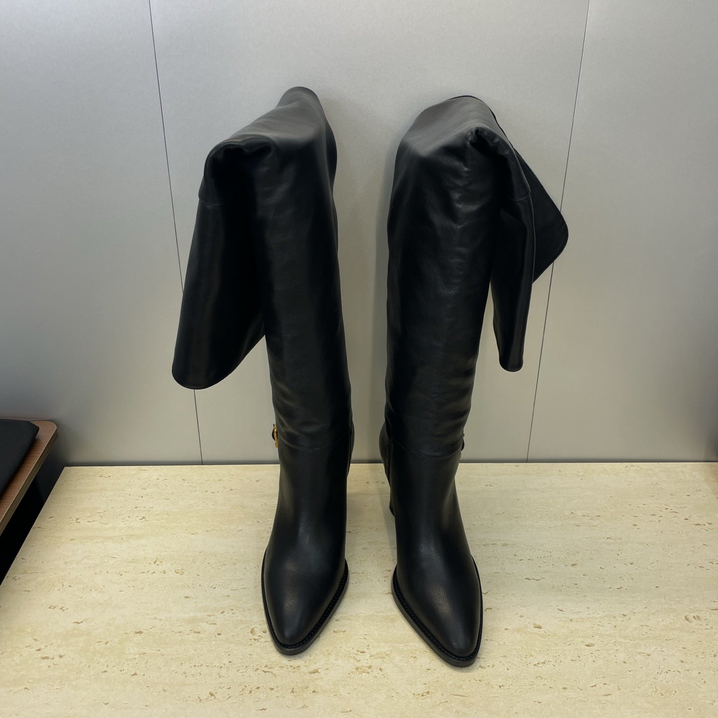 YSL Julia Long Boots 90mm Black Cowhide 551938