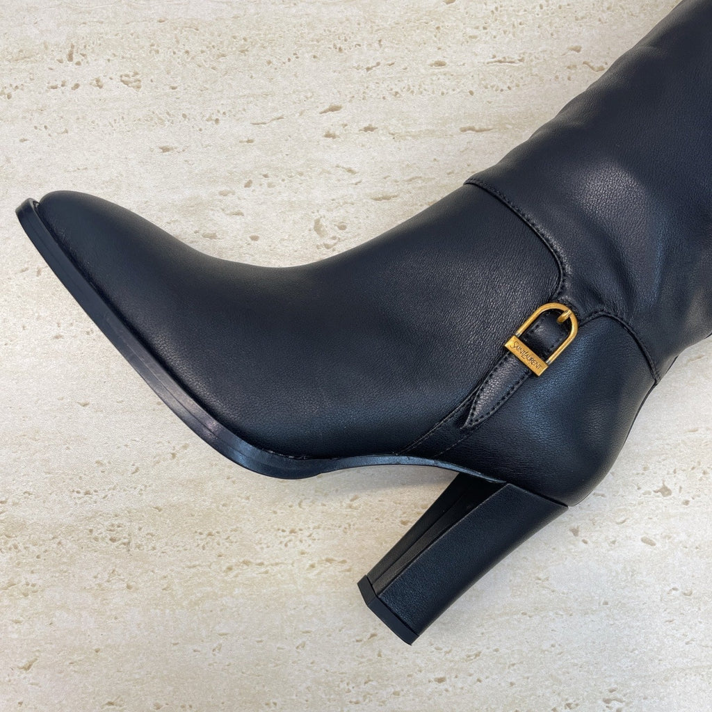 YSL Julia Long Boots 90mm Black Cowhide 551938
