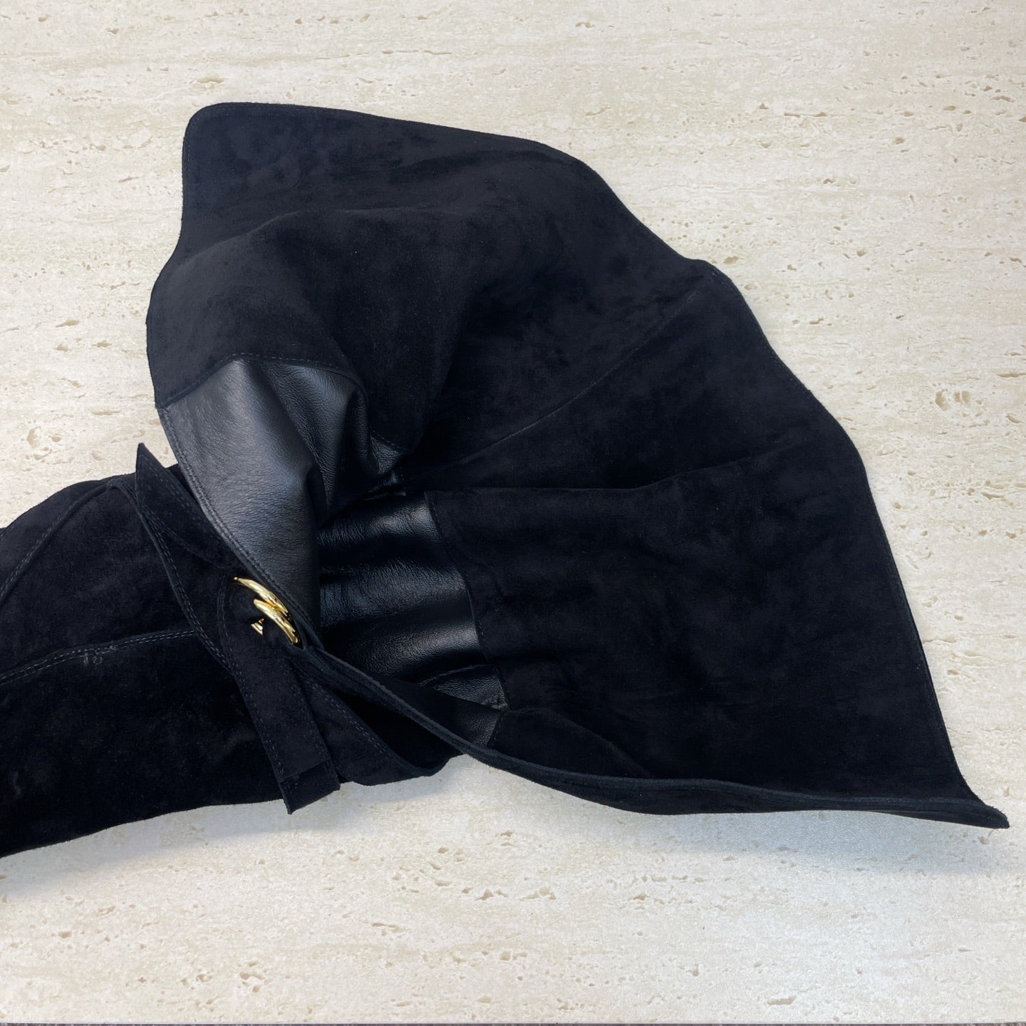 YSL Janis Long Boots 95mm Black Suede 551939