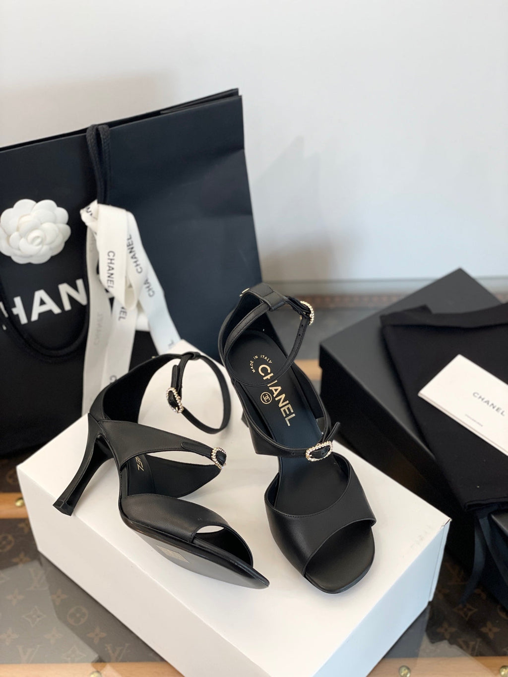 CC FW 25/26 Pre-Collection Sandals 85mm Black Calfskin