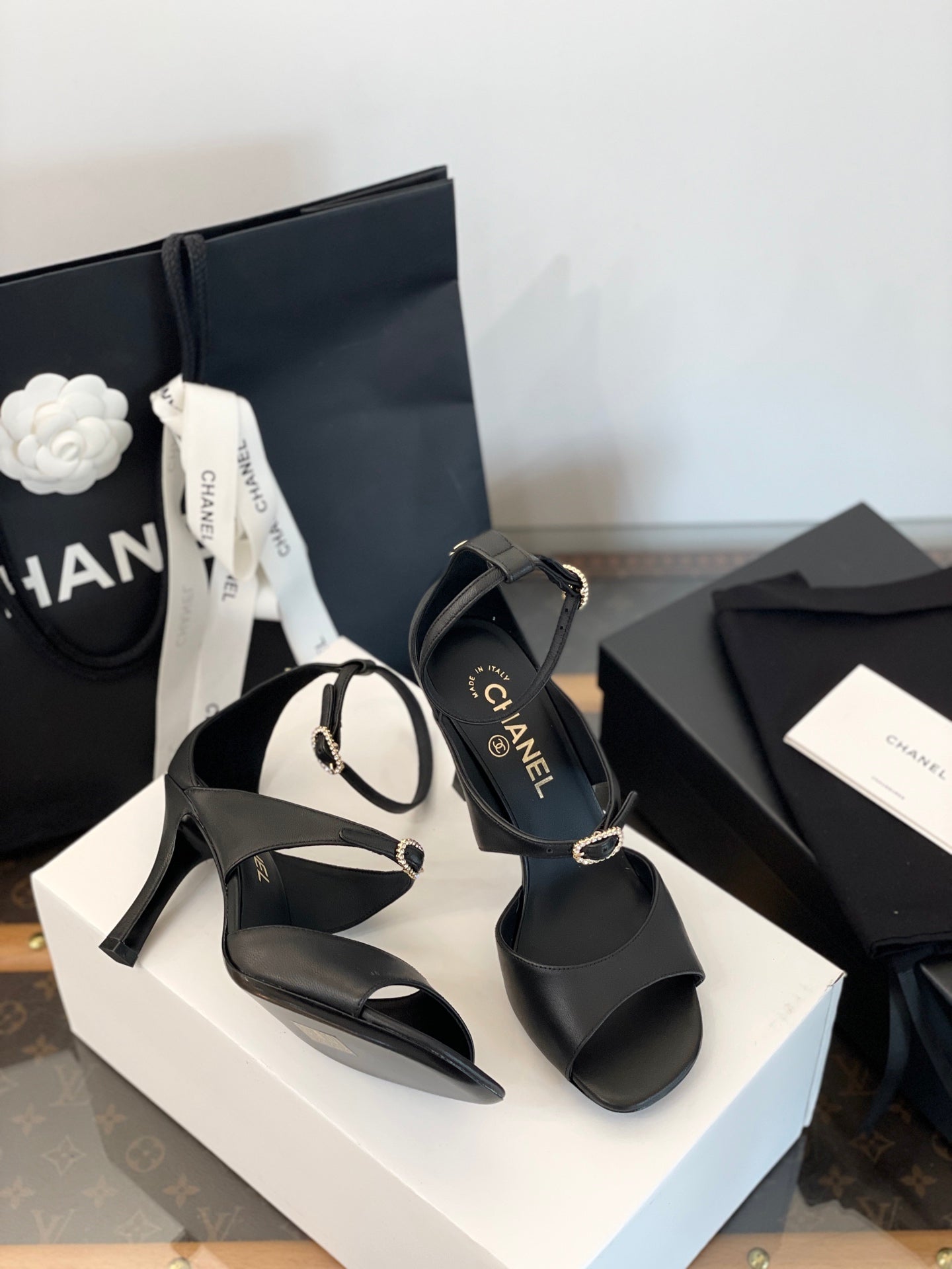 CC FW 25/26 Pre-Collection Sandals 85mm Black Calfskin