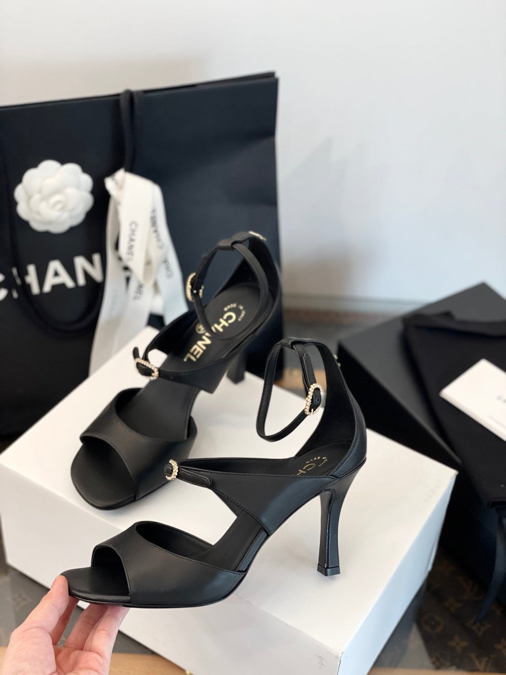 CC FW 25/26 Pre-Collection Sandals 85mm Black Calfskin