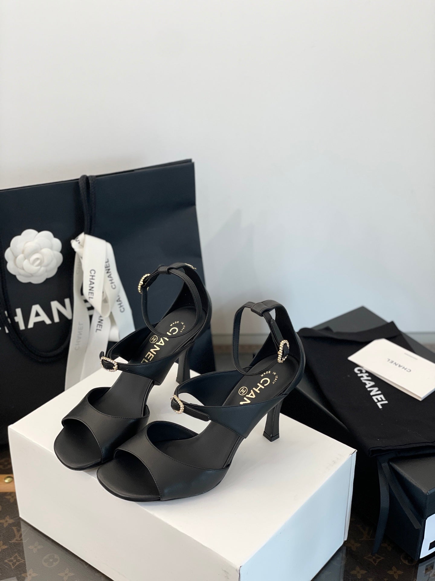 CC FW 25/26 Pre-Collection Sandals 85mm Black Calfskin