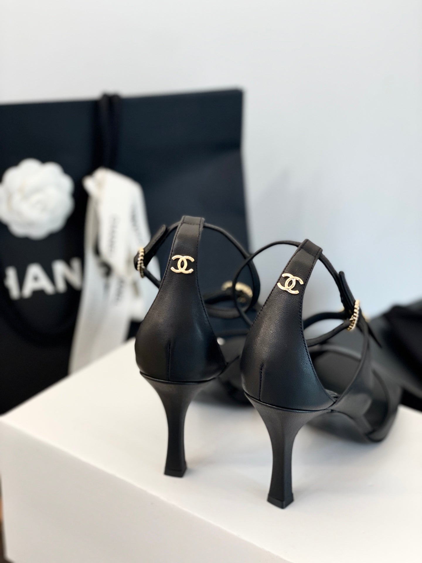 CC FW 25/26 Pre-Collection Sandals 85mm Black Calfskin