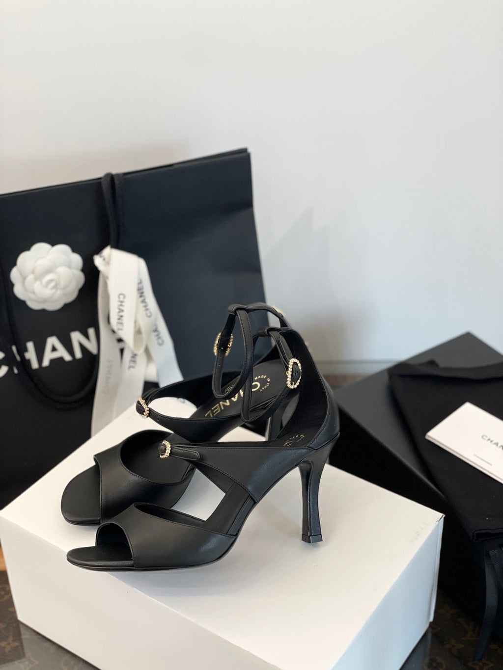 CC FW 25/26 Pre-Collection Sandals 85mm Black Calfskin