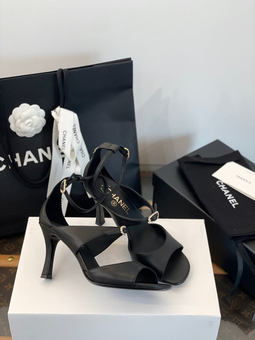 CC FW 25/26 Pre-Collection Sandals 85mm Black Calfskin