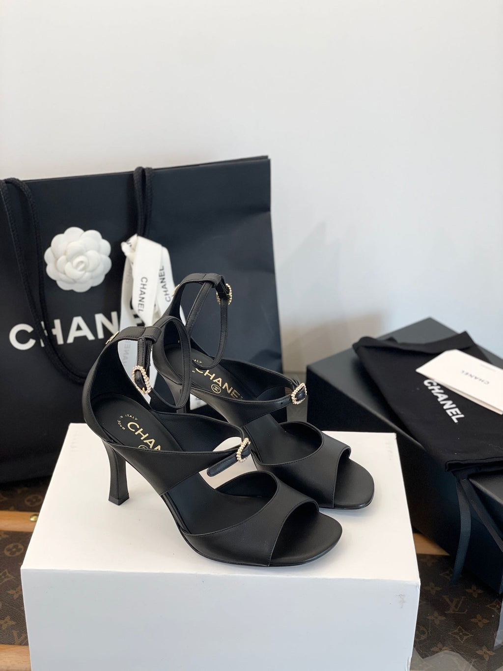 CC FW 25/26 Pre-Collection Sandals 85mm Black Calfskin