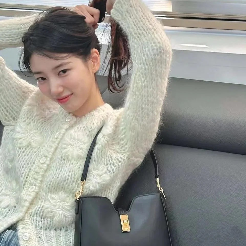 CELINE 25S CROCHET SLEEVE KNIT JACKET 0085