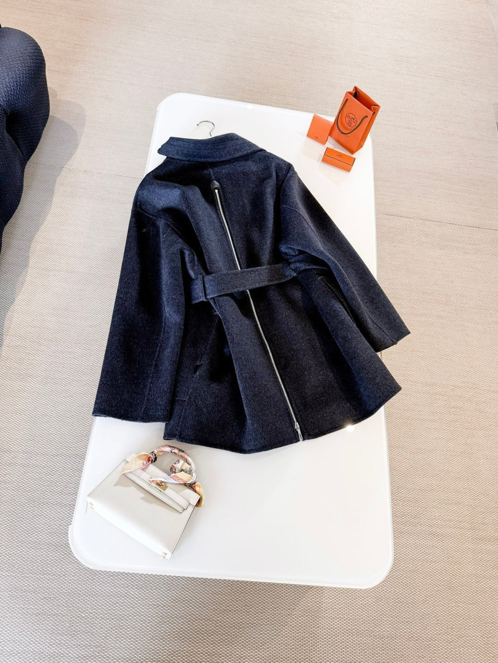 HERMES 25S MID-LENGTH KNIT COAT 266