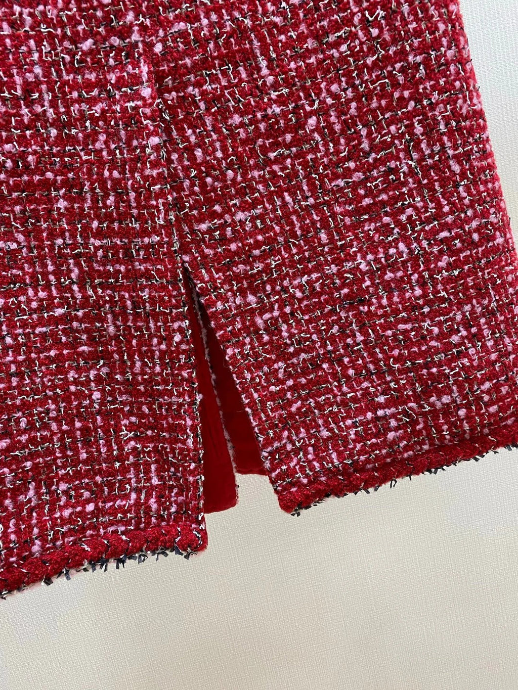 CHANEL 25S RED TWEED FOUR-POCKET SKIRT 314
