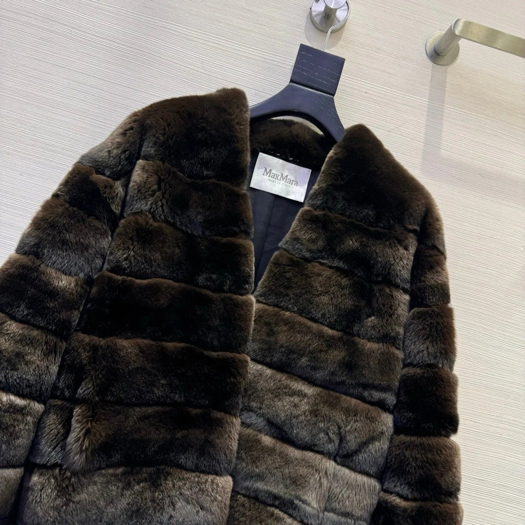 MAX MARA 25S V-NECK FUR COAT 156