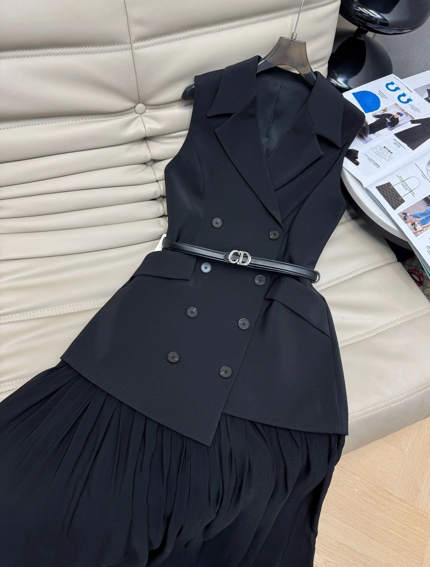 DIOR 25S TWO-PIECE V-NECK BLAZER DRESS 472