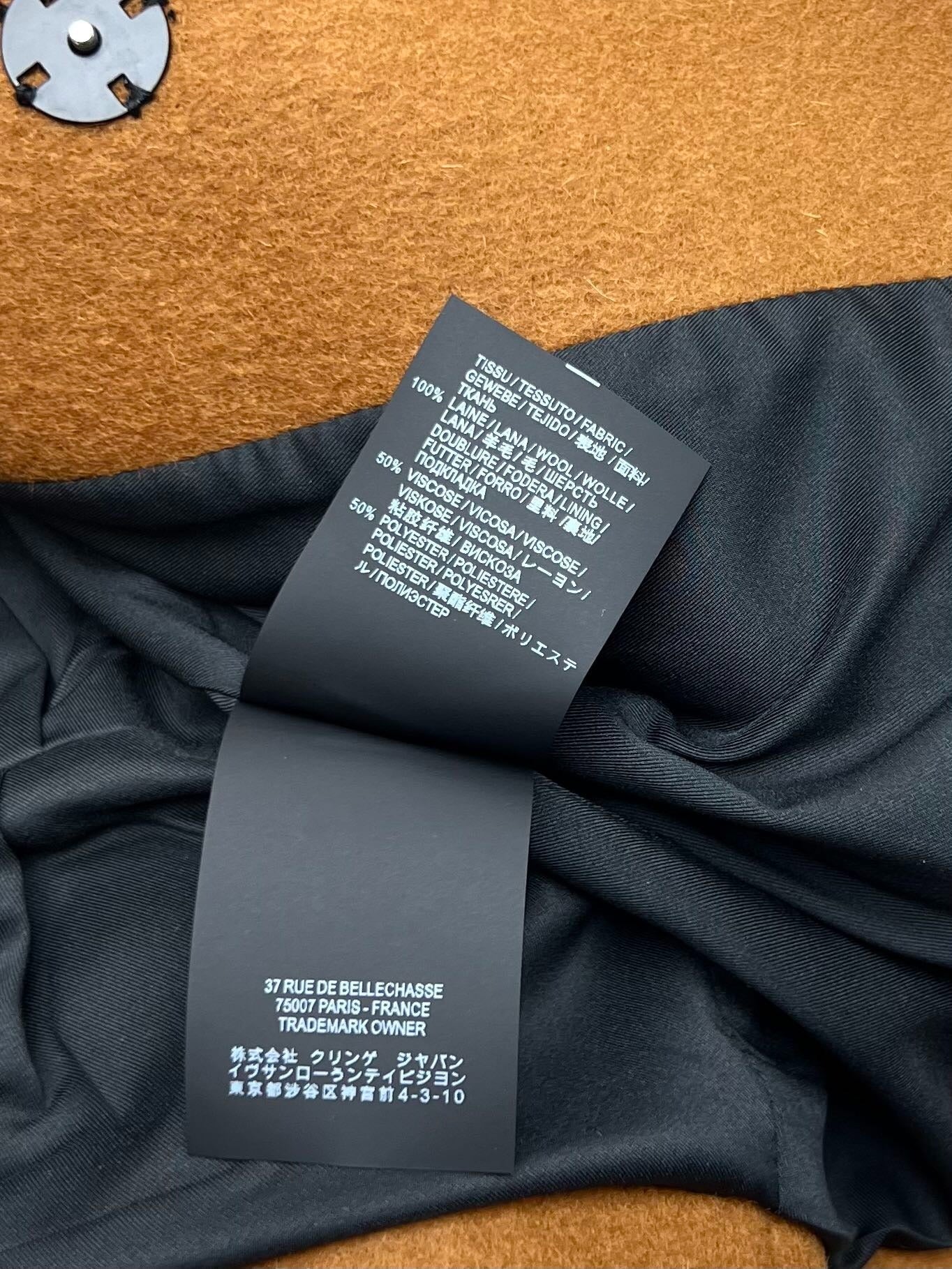 YSL 25S WOOL COAT STYLE 54