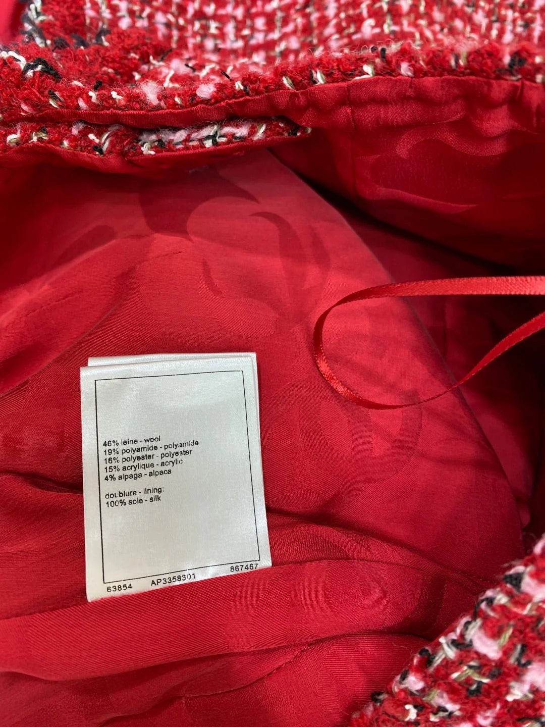 CHANEL 25S RED TWEED FOUR-POCKET SKIRT 314