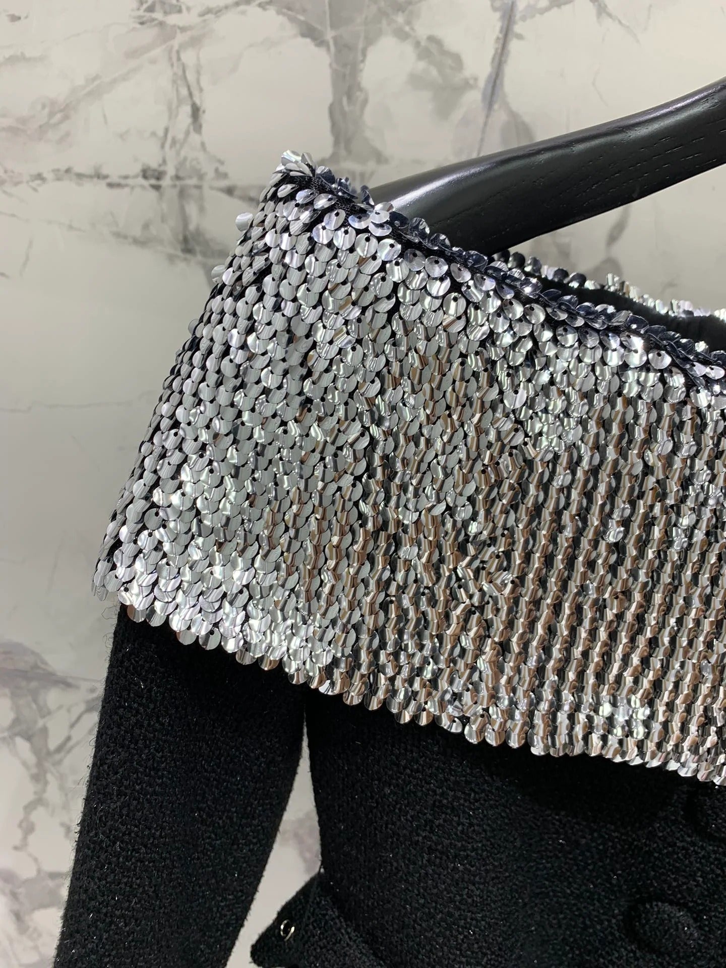 YSL 25S OFF-SHOULDER SEQUIN JACKET STYLE 185