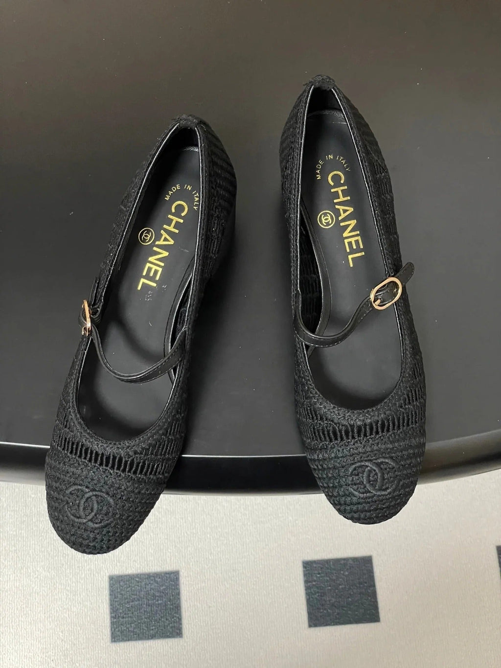 HIGH BALLET MARY JANE 50MM IN BLACK RAFFIA