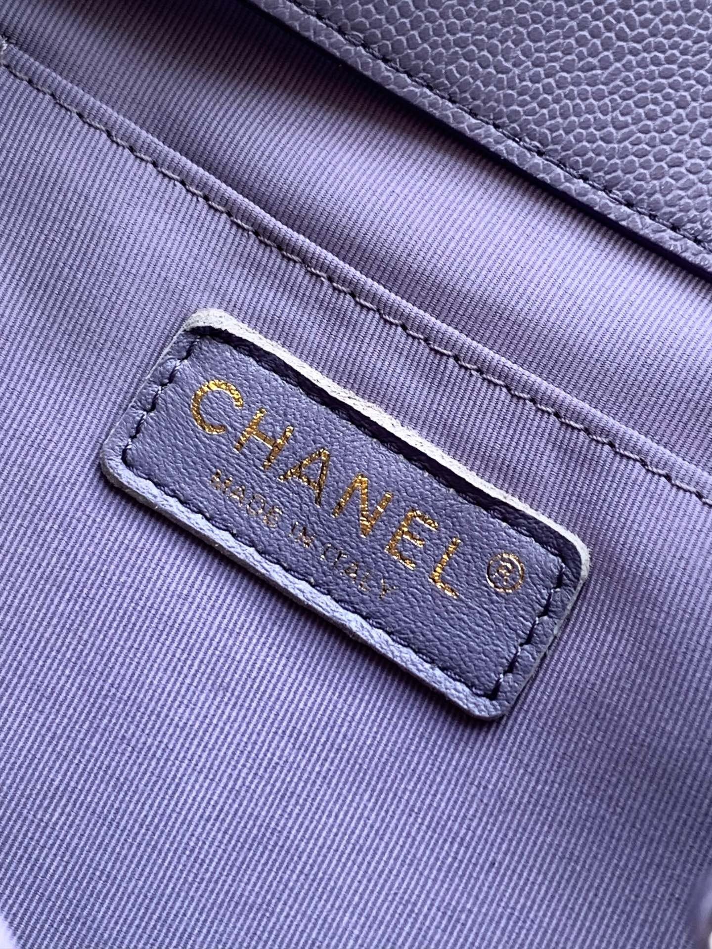 CHANEL 25S BACKPACK 21 CM IN PURPLE LAMBSKIN