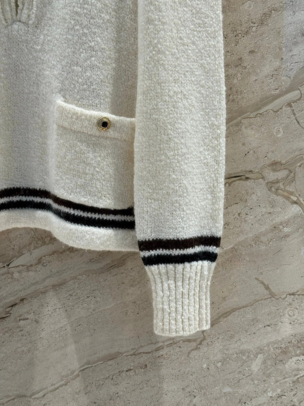 CHANEL 25S CASHMERE HALF-ZIP T-SHIRT 318