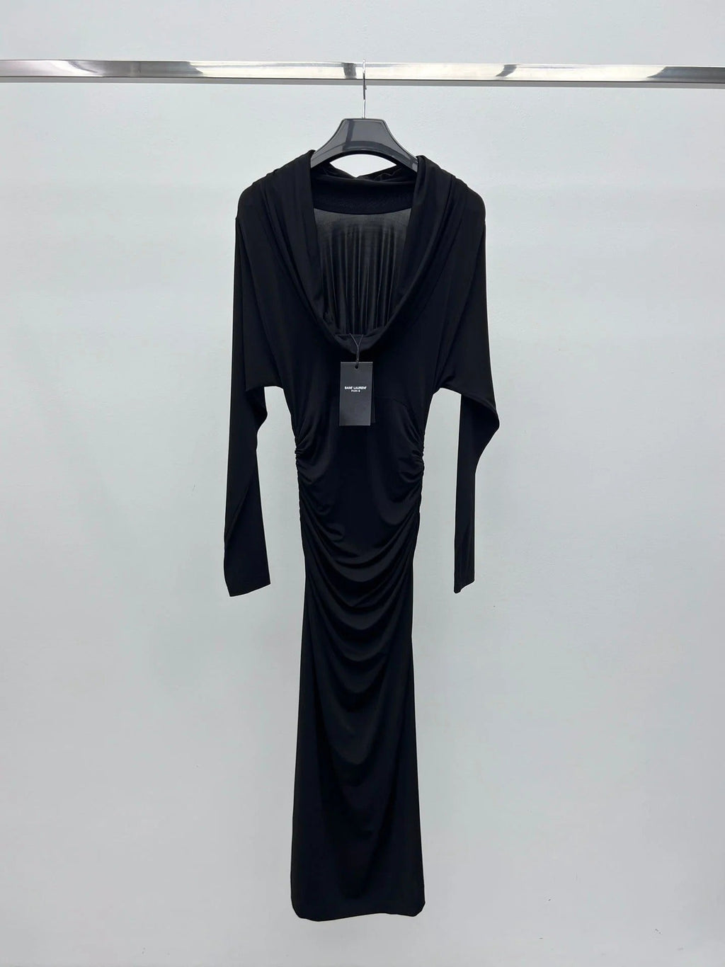 YSL 25S RUFFLED LONG-SLEEVE DRESS STYLE 131