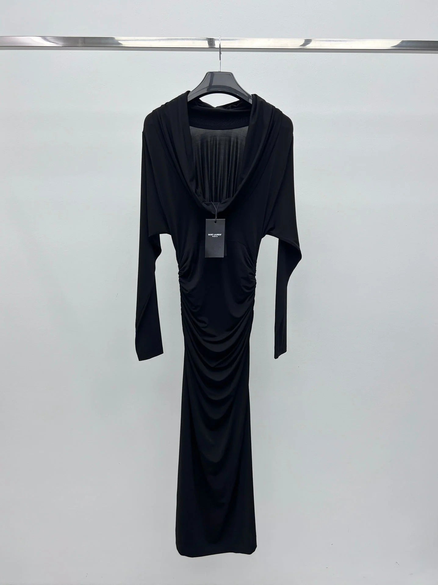 YSL 25S RUFFLED LONG-SLEEVE DRESS STYLE 131