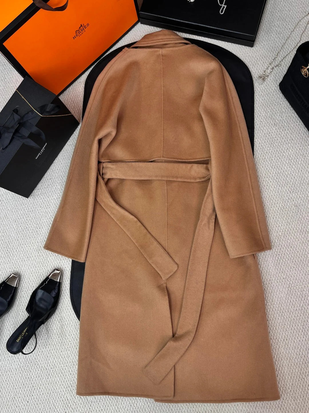 HERMES 25S REVERSIBLE LONG CASHMERE COAT 242