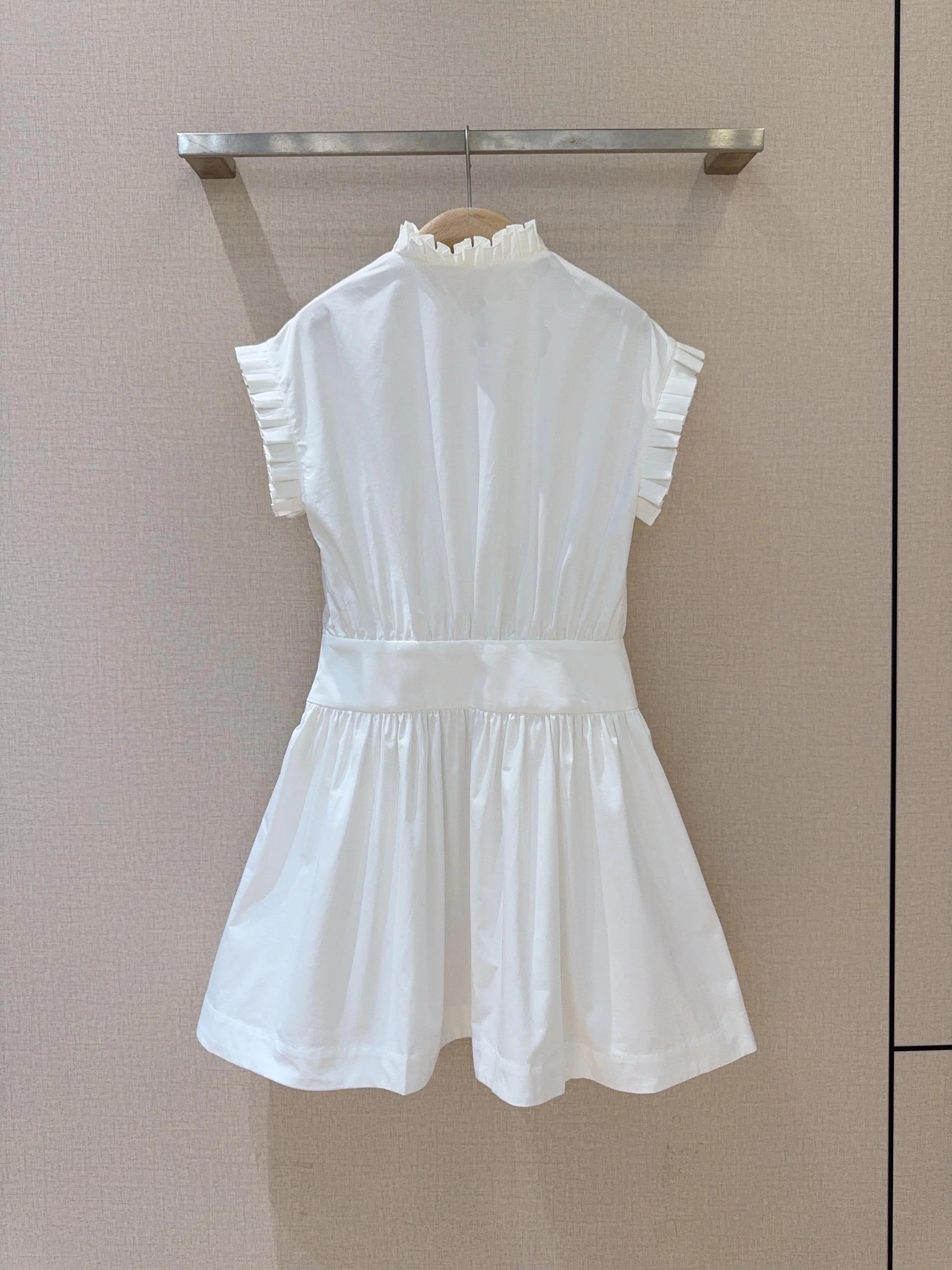 DIOR 25S SHORT PLEATED LACE SHIRT DRESS 553