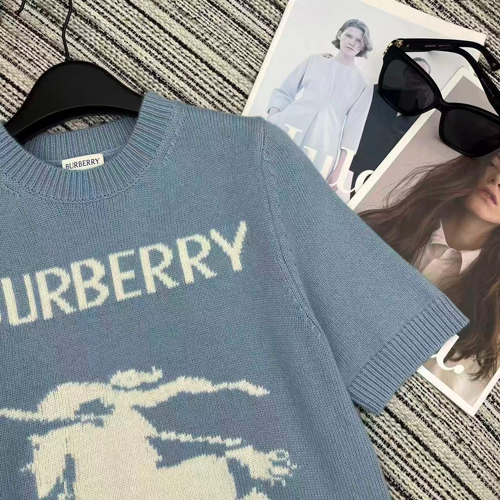 BURBERRY 25S SHORT-SLEEVED KNIT SWEATER 215