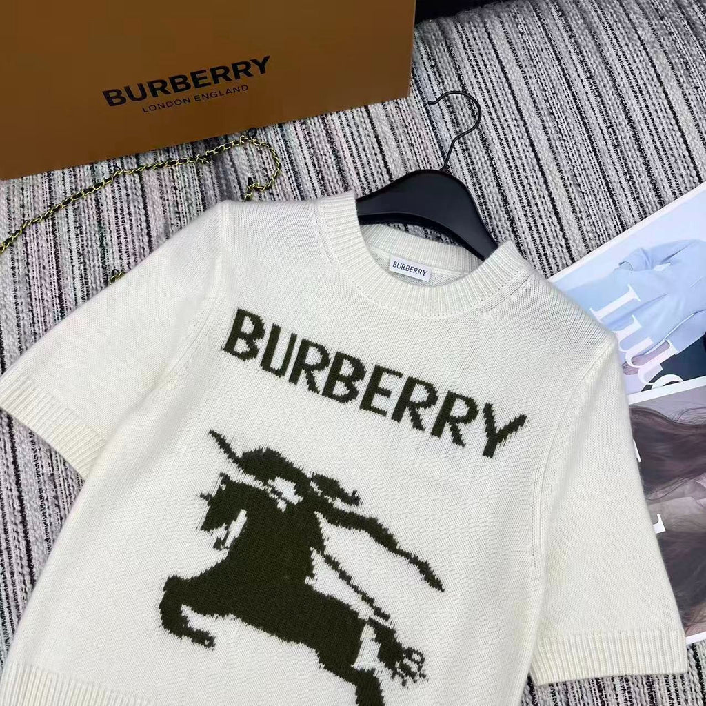 BURBERRY 25S SHORT-SLEEVED KNIT SWEATER 216