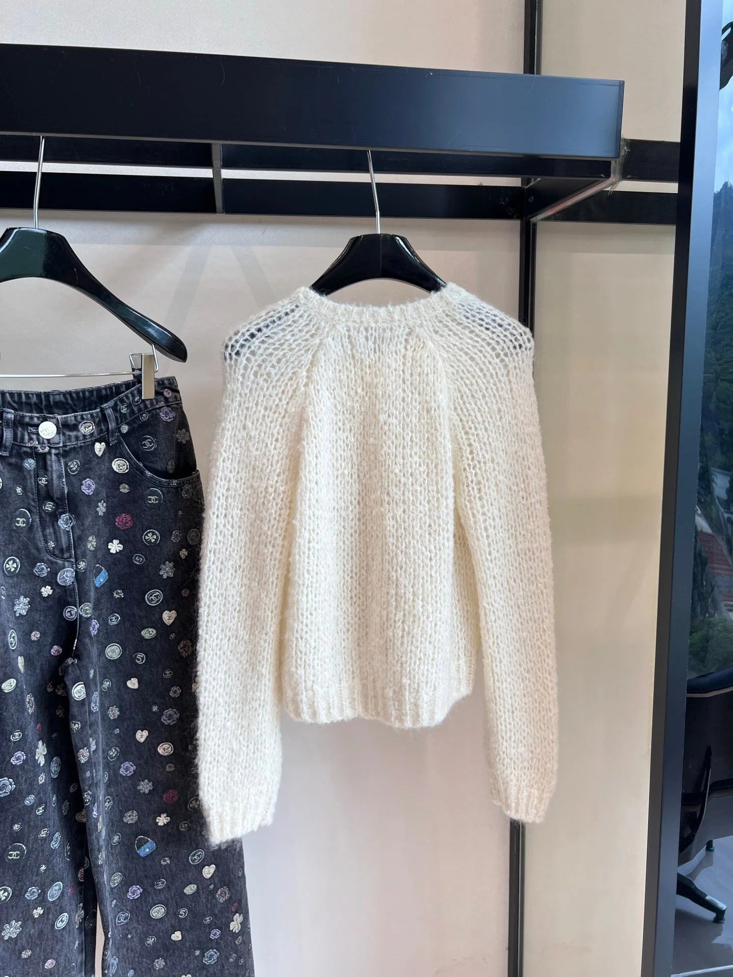 CELINE 25S CROCHET SLEEVE KNIT JACKET 0085