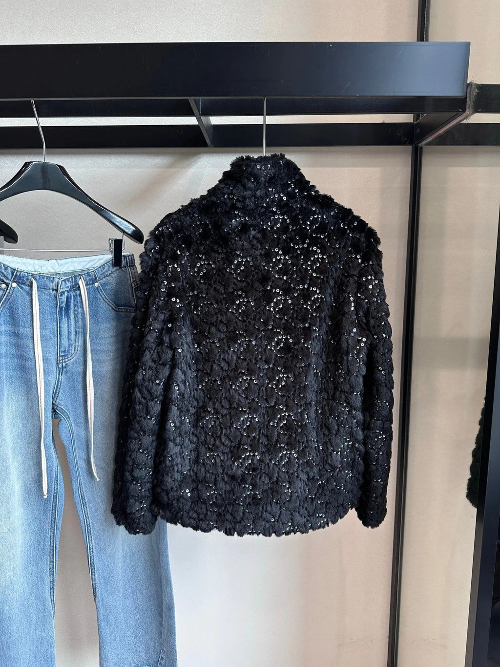 CHANEL 25S VELVET SEQUIN-EMBELLISHED JACKET 464