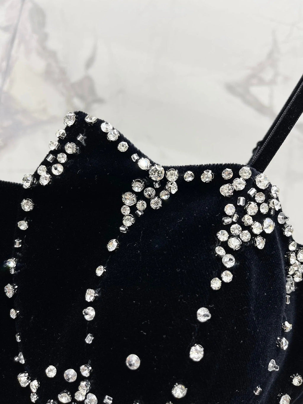 YSL 25S VELVET RHINESTONE DRESS STYLE 179