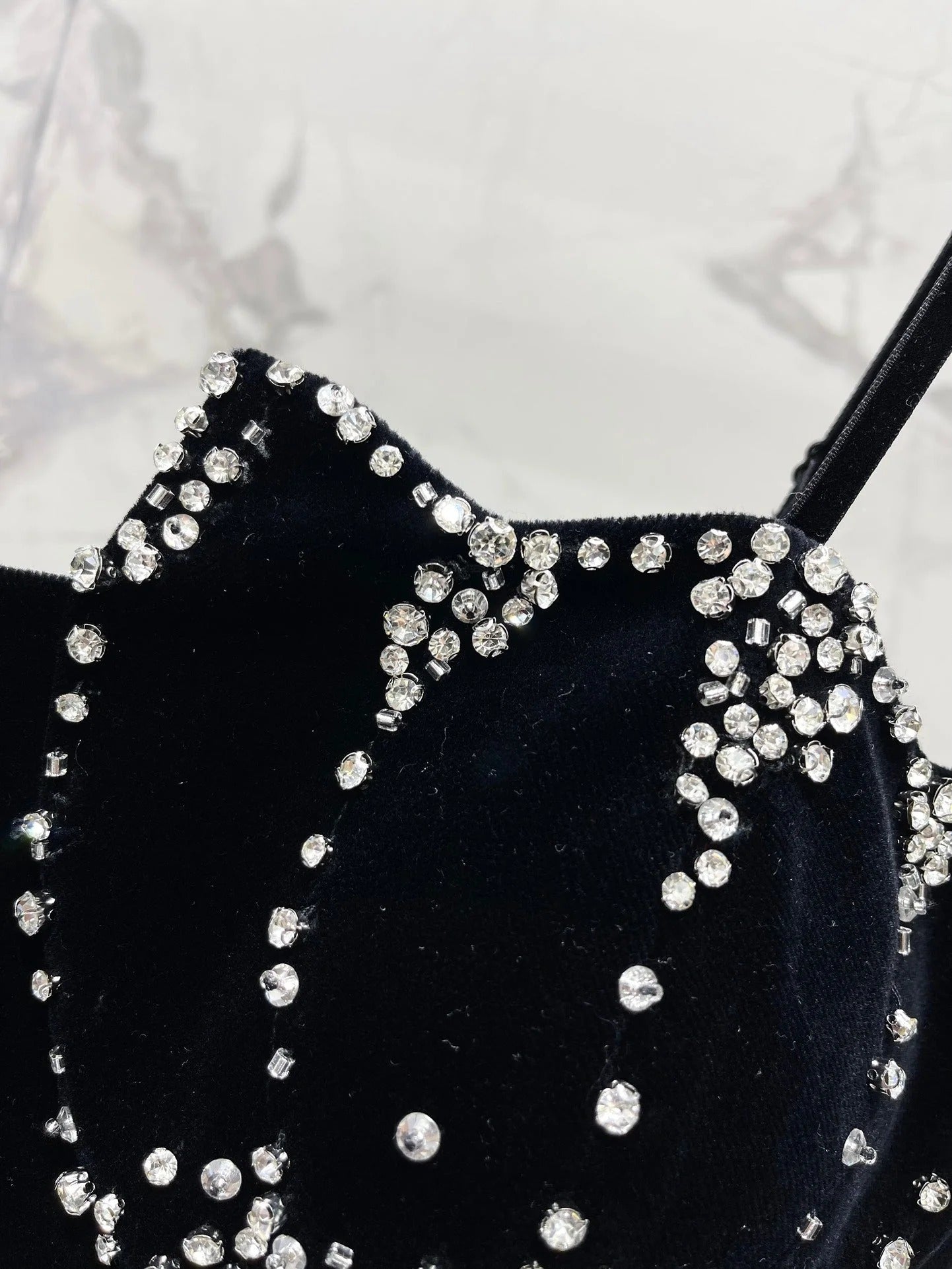 YSL 25S VELVET RHINESTONE DRESS STYLE 179