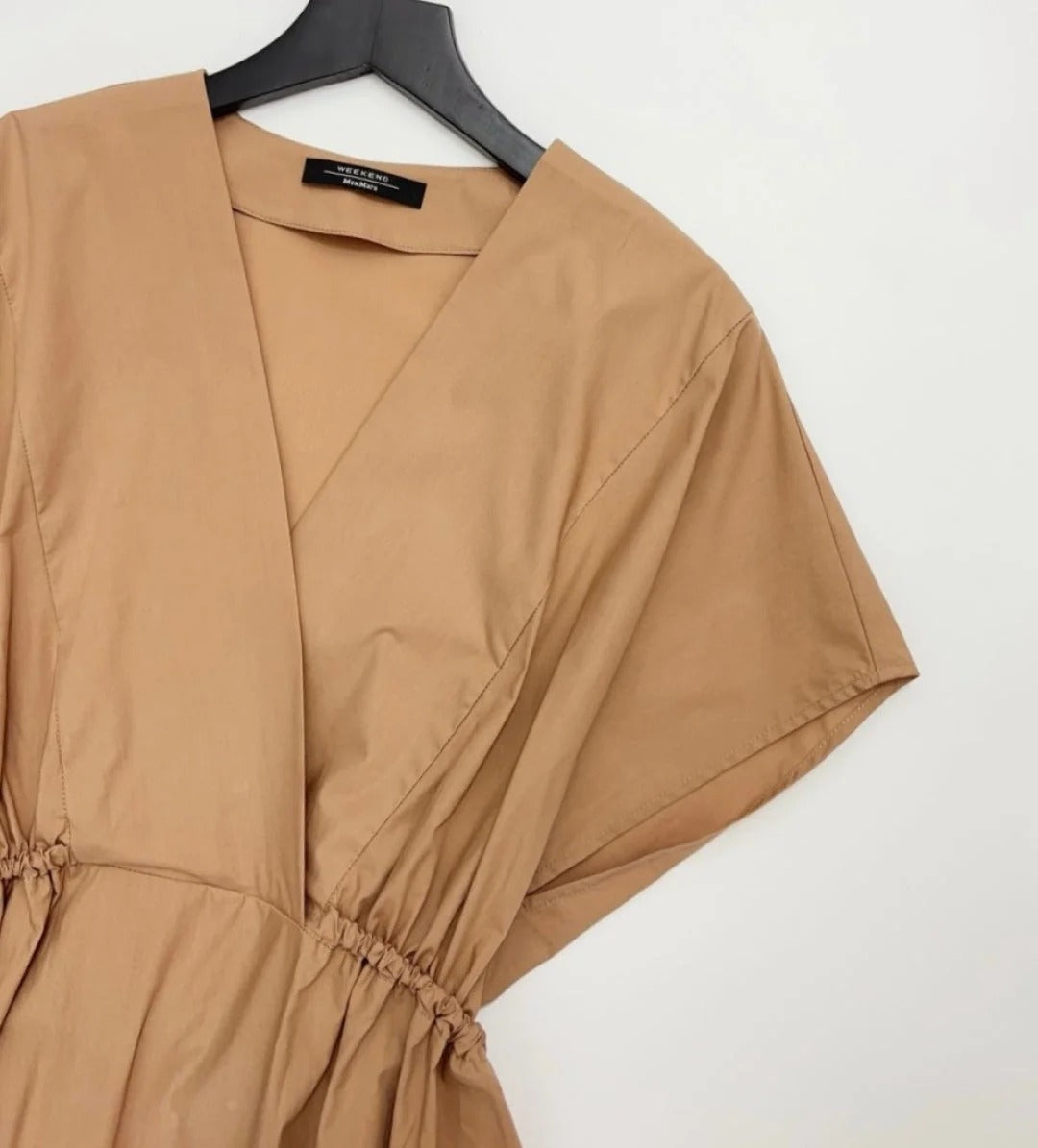 MAX MARA 25S V-NECK SHORT-SLEEVE RAGLAN DRESS 113