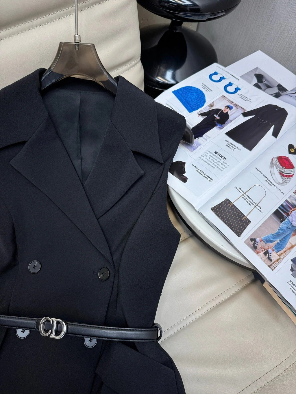 DIOR 25S TWO-PIECE V-NECK BLAZER DRESS 472