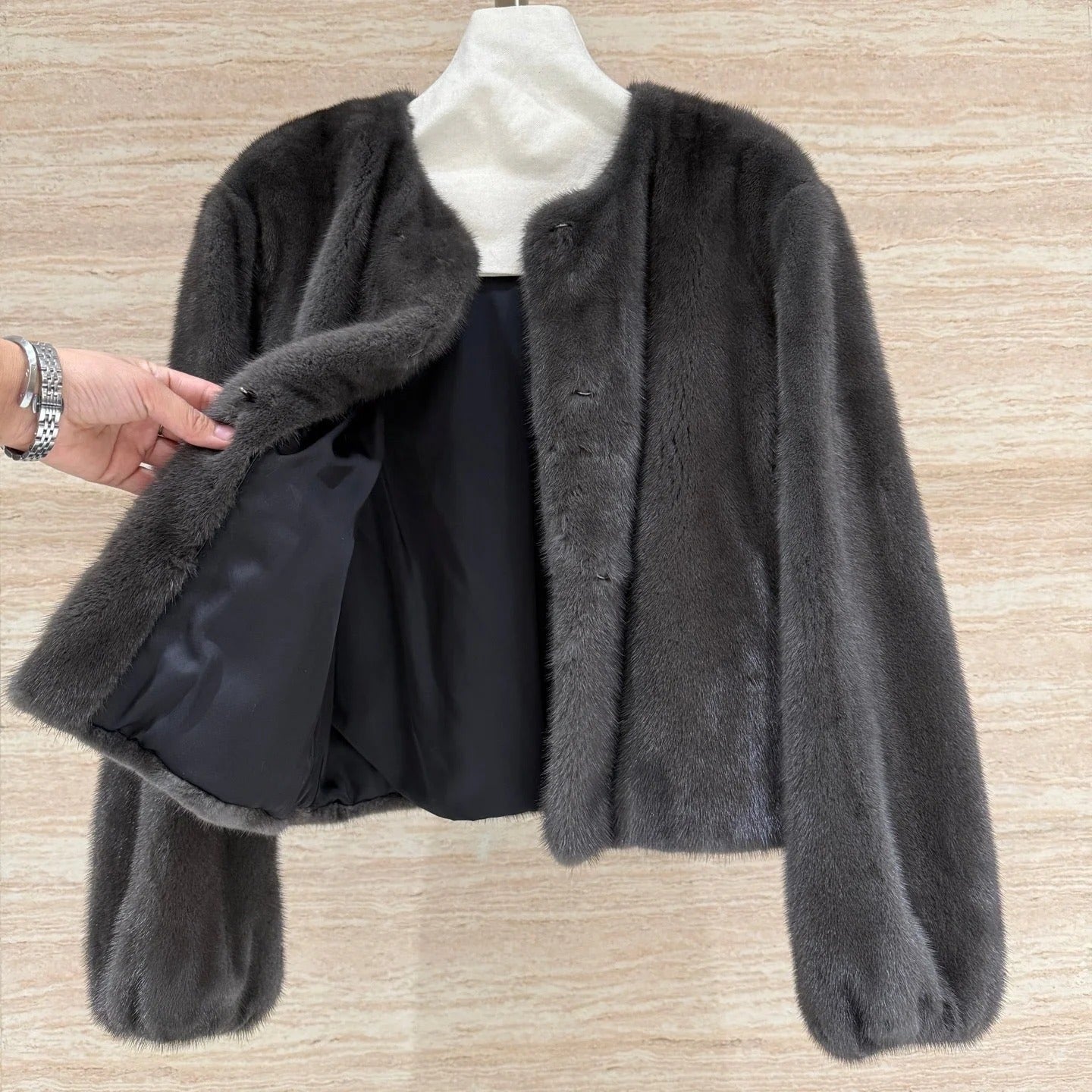 HERMES 25S SHORT MINK FUR COAT 177
