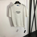 PRADA 25S SHORT-SLEEVE MESH KNIT PULLOVER SWEATER 292