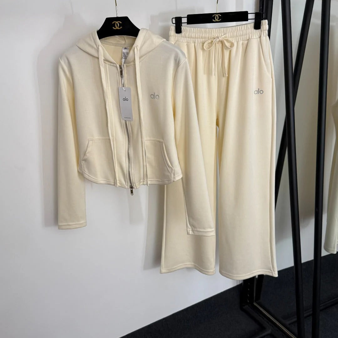 ALO JACKET & STRAIGHT-LEG SWEATPANTS SET