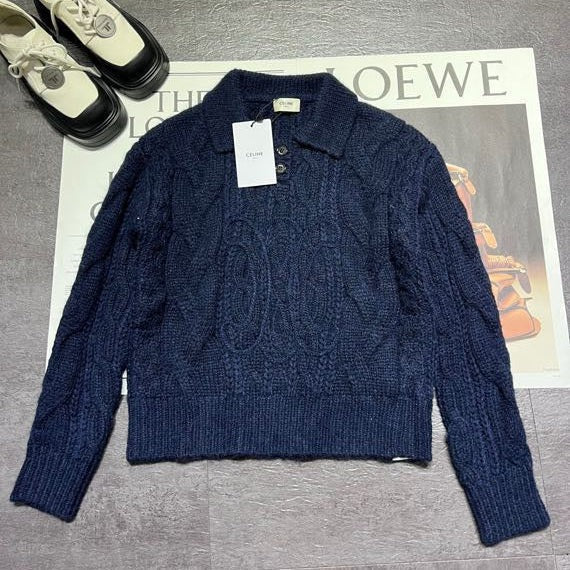 CELINE 25S EMBROIDERED ROUND-NECK SWEATER 0060