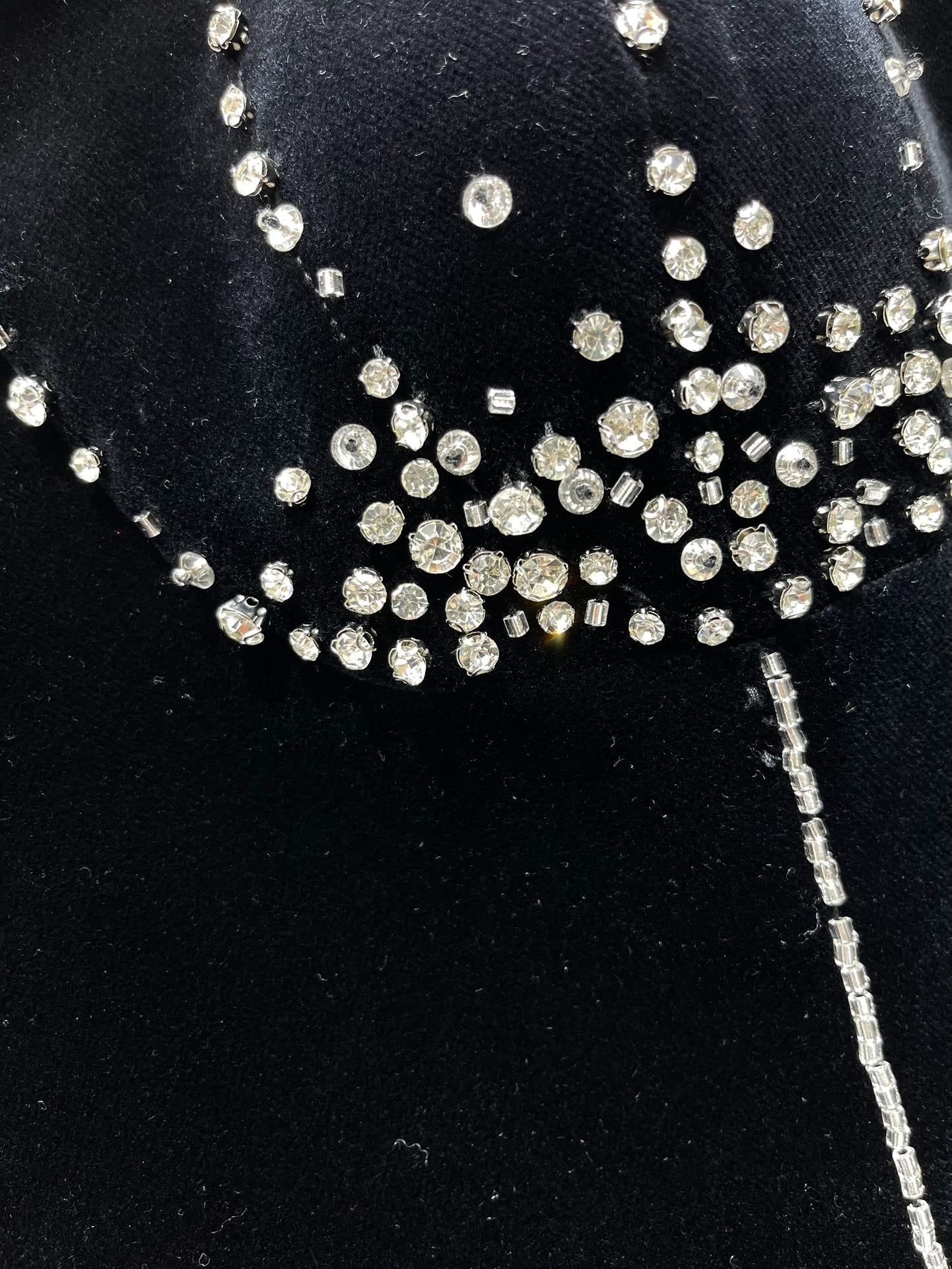 YSL 25S VELVET RHINESTONE DRESS STYLE 179