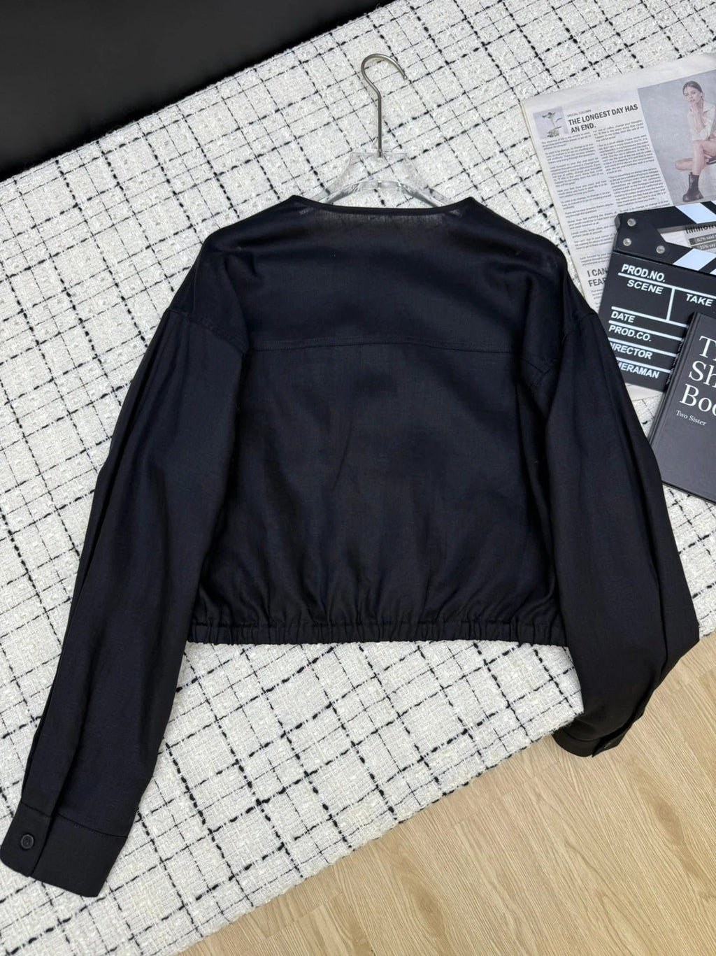 PRADA 25S LIGHTWEIGHT ROUND-NECK LINEN JACKET 368