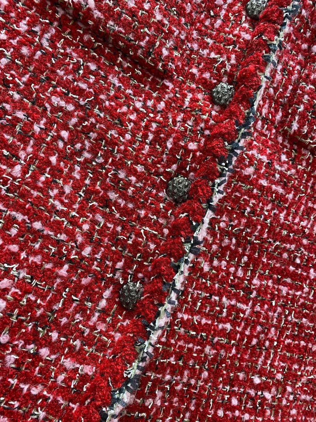 CHANEL 25S RED TWEED FOUR-POCKET SKIRT 314