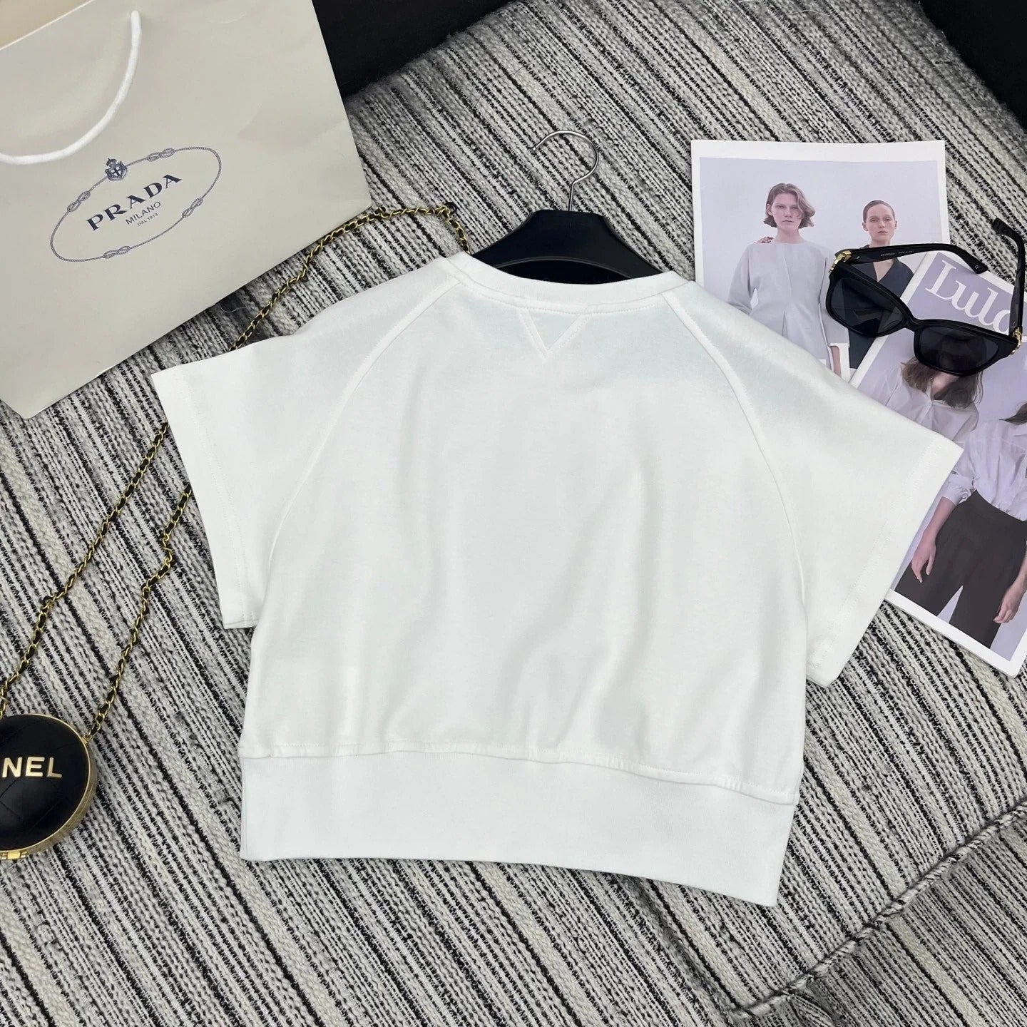 PRADA 25S SHORT-SLEEVE CREW NECK SWEATSHIRT SET 352