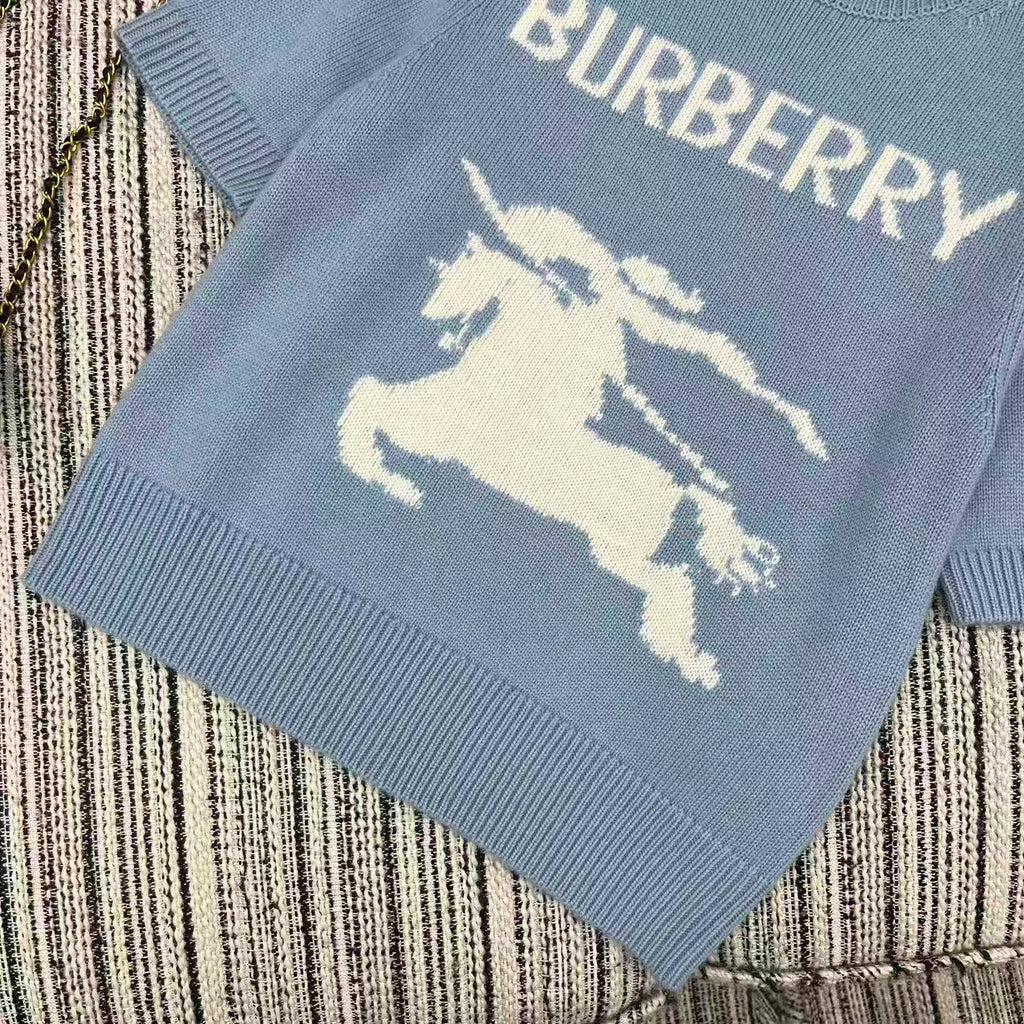 BURBERRY 25S SHORT-SLEEVED KNIT SWEATER 215