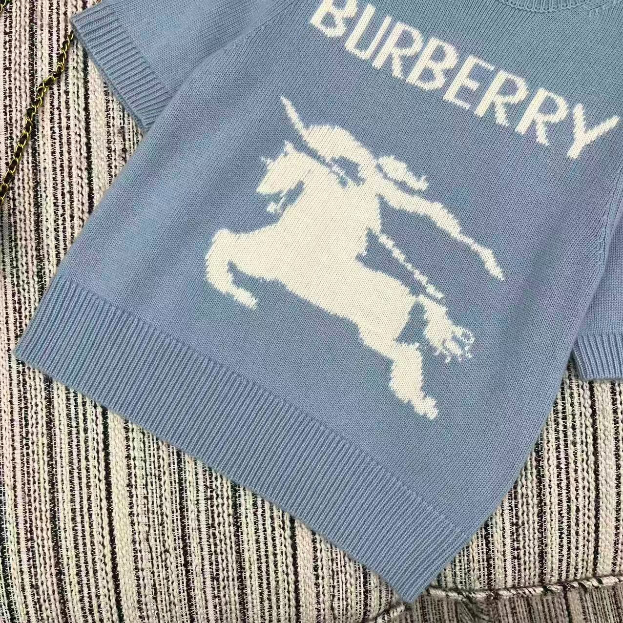 BURBERRY 25S SHORT-SLEEVED KNIT SWEATER 215