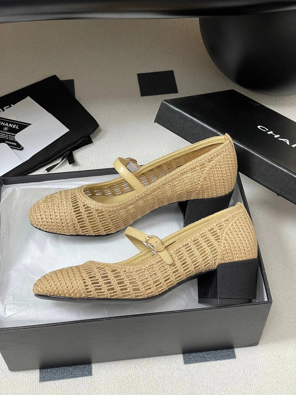 HIGH BALLET MARY JANE 50MM IN NATURAL BEIGE RAFFIA