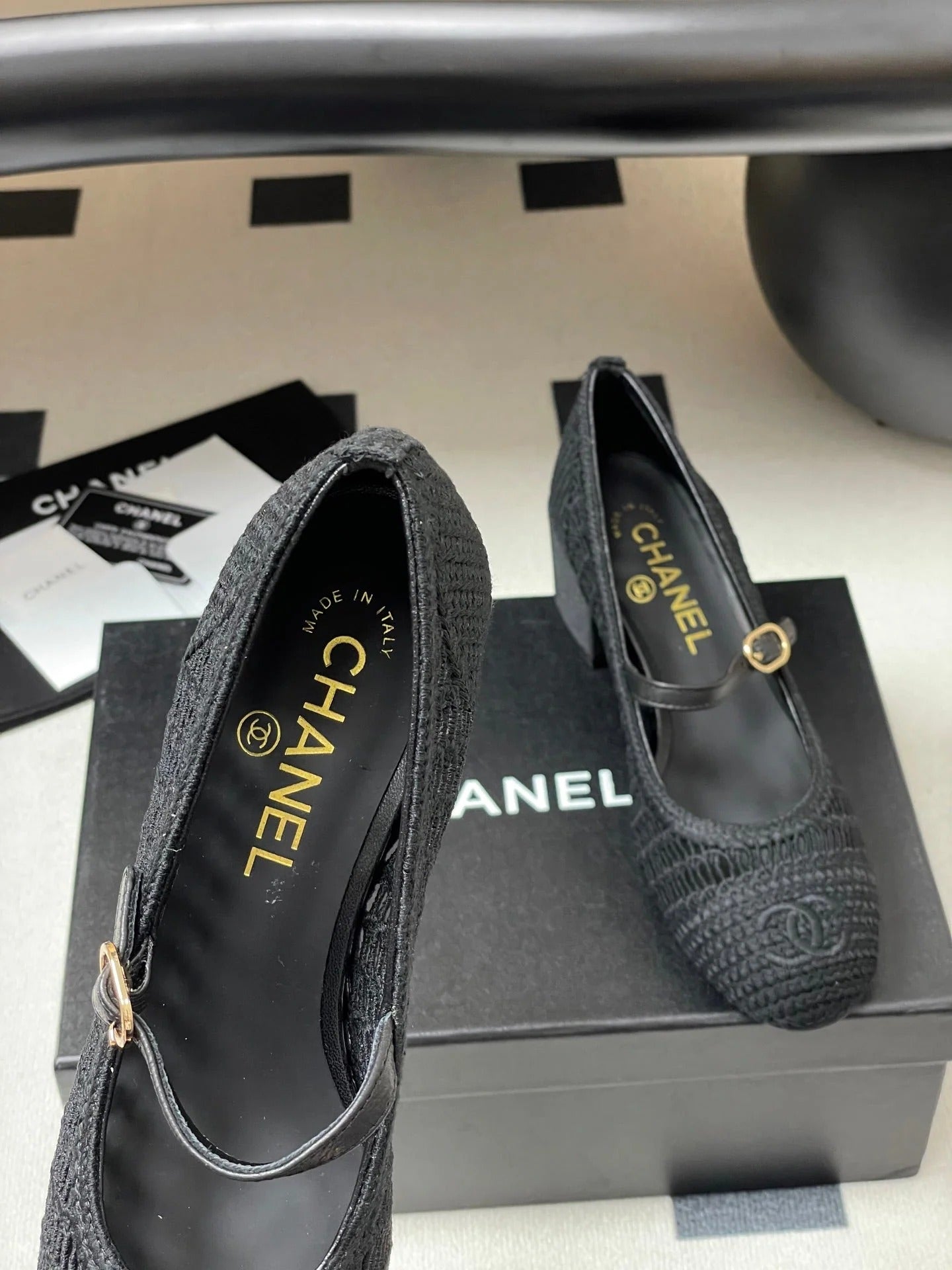 HIGH BALLET MARY JANE 50MM IN BLACK RAFFIA