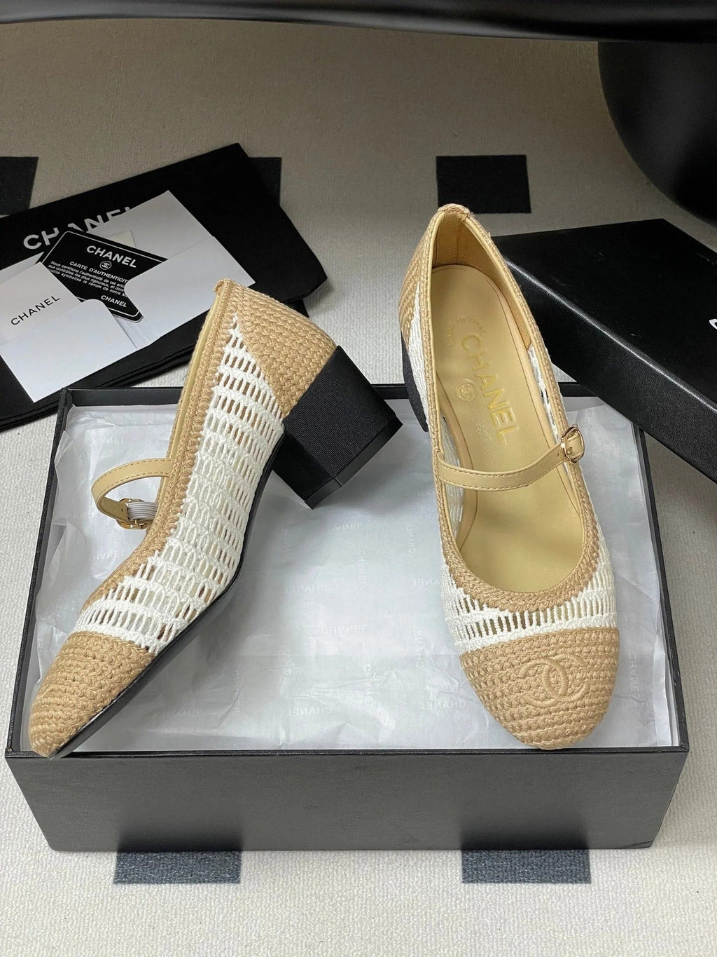 HIGH BALLET MARY JANE 50MM IN NATURAL BEIGE AND WHITE RAFFIA