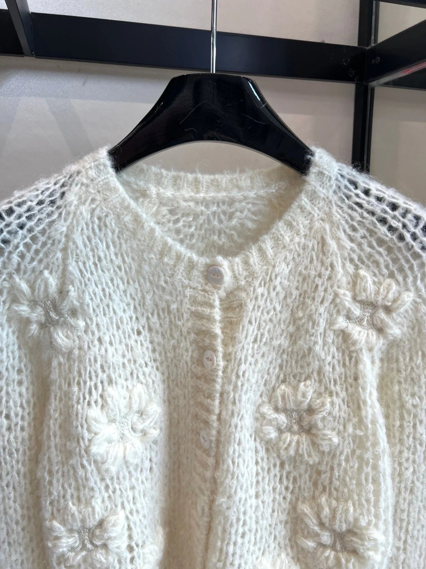 CELINE 25S CROCHET SLEEVE KNIT JACKET 0085
