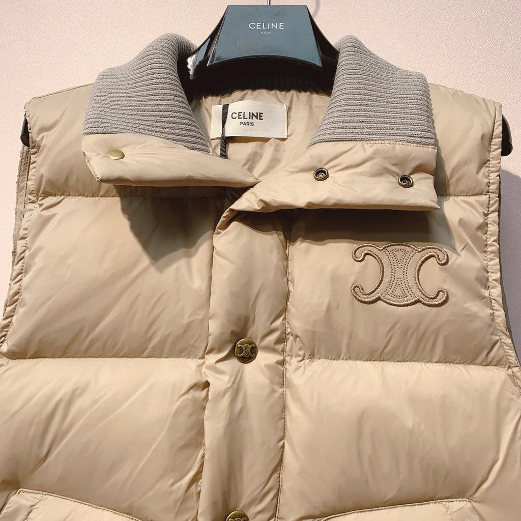 CELINE 25S UFFER VEST WITH KNIT COLLAR 0044